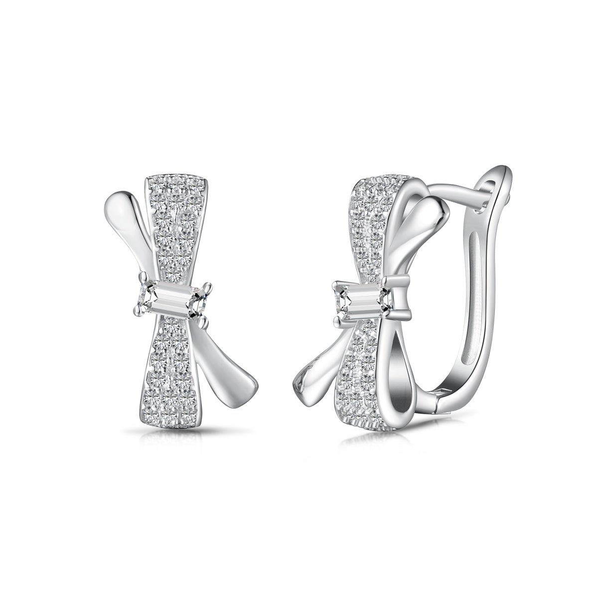 Silver Cute Bow Earrings