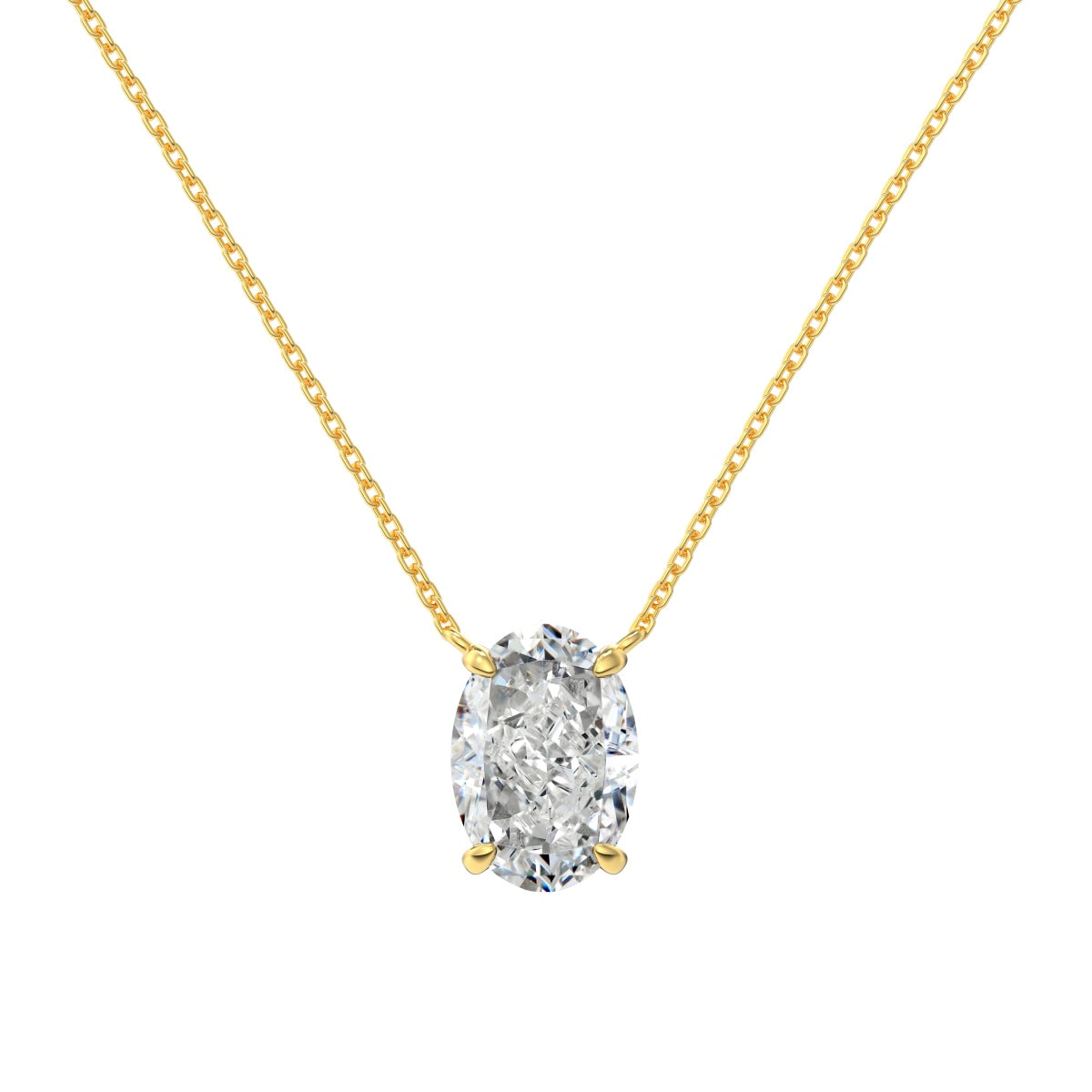 Twilight Oval Solitaire Necklace