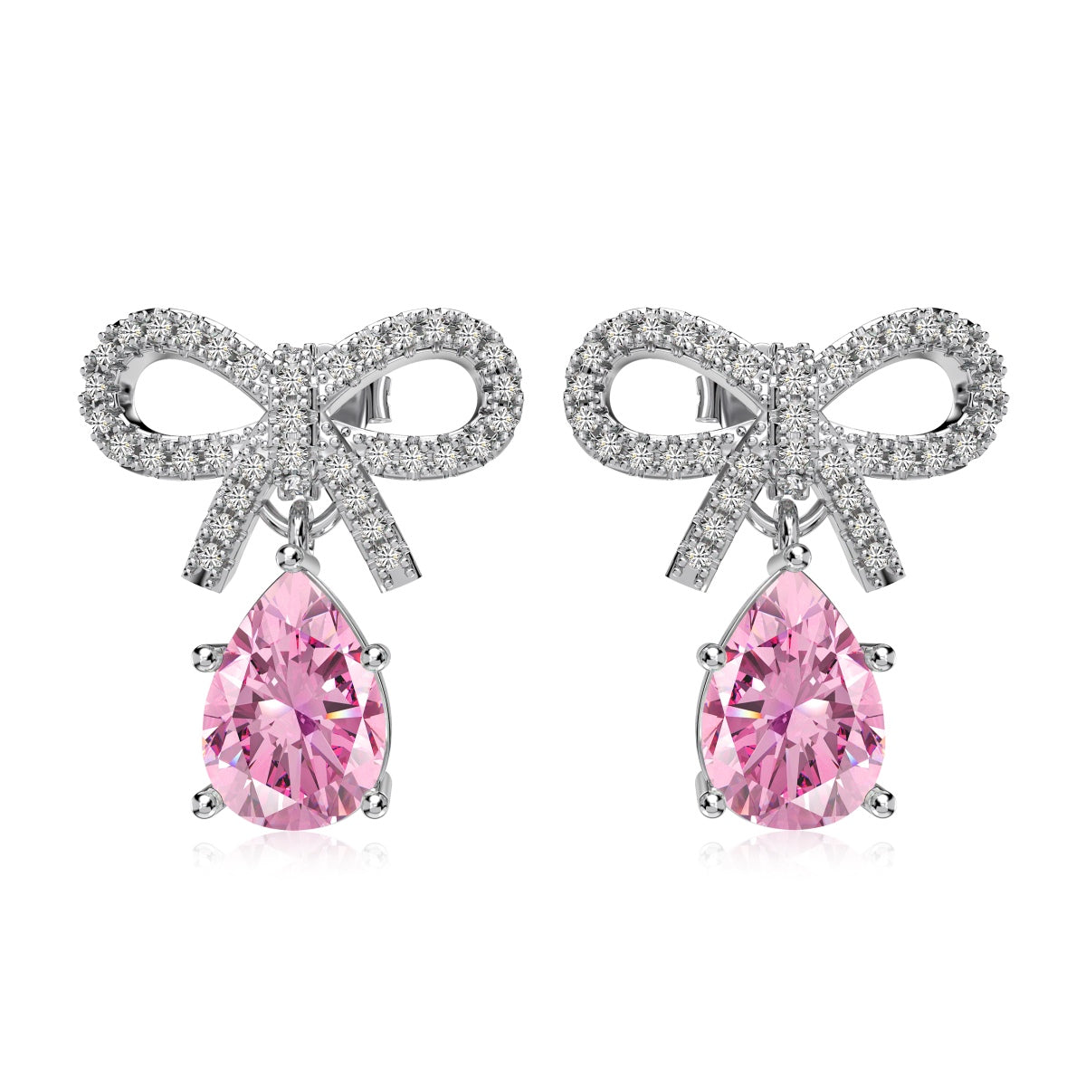 Luxe Gift Bow Earrings - Pink