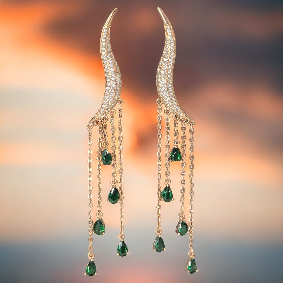 Emerald Drops Sundowner Earrings