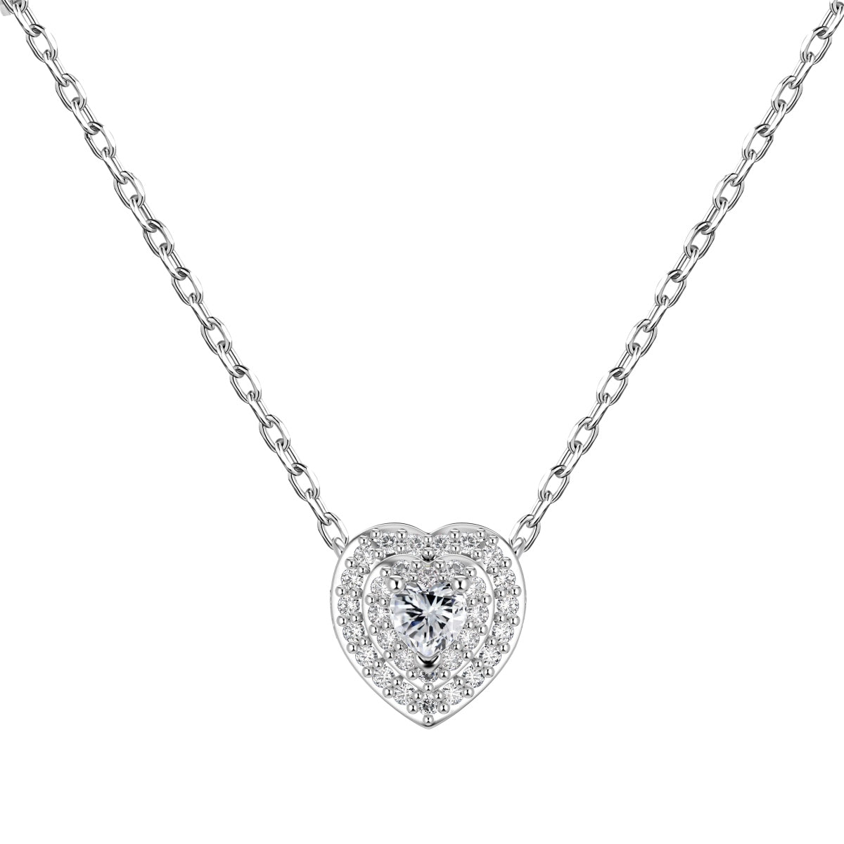 Dainty Heart Necklace - White