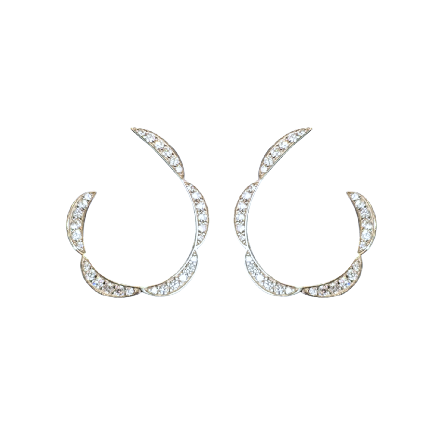 Silver Glamorous Oval Earrings - 2