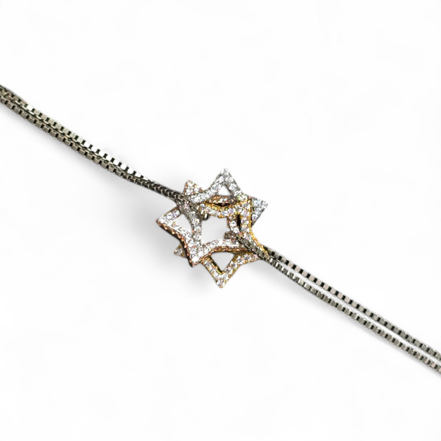 Silver Two-side Tangled Star Bracelet - Three-tone