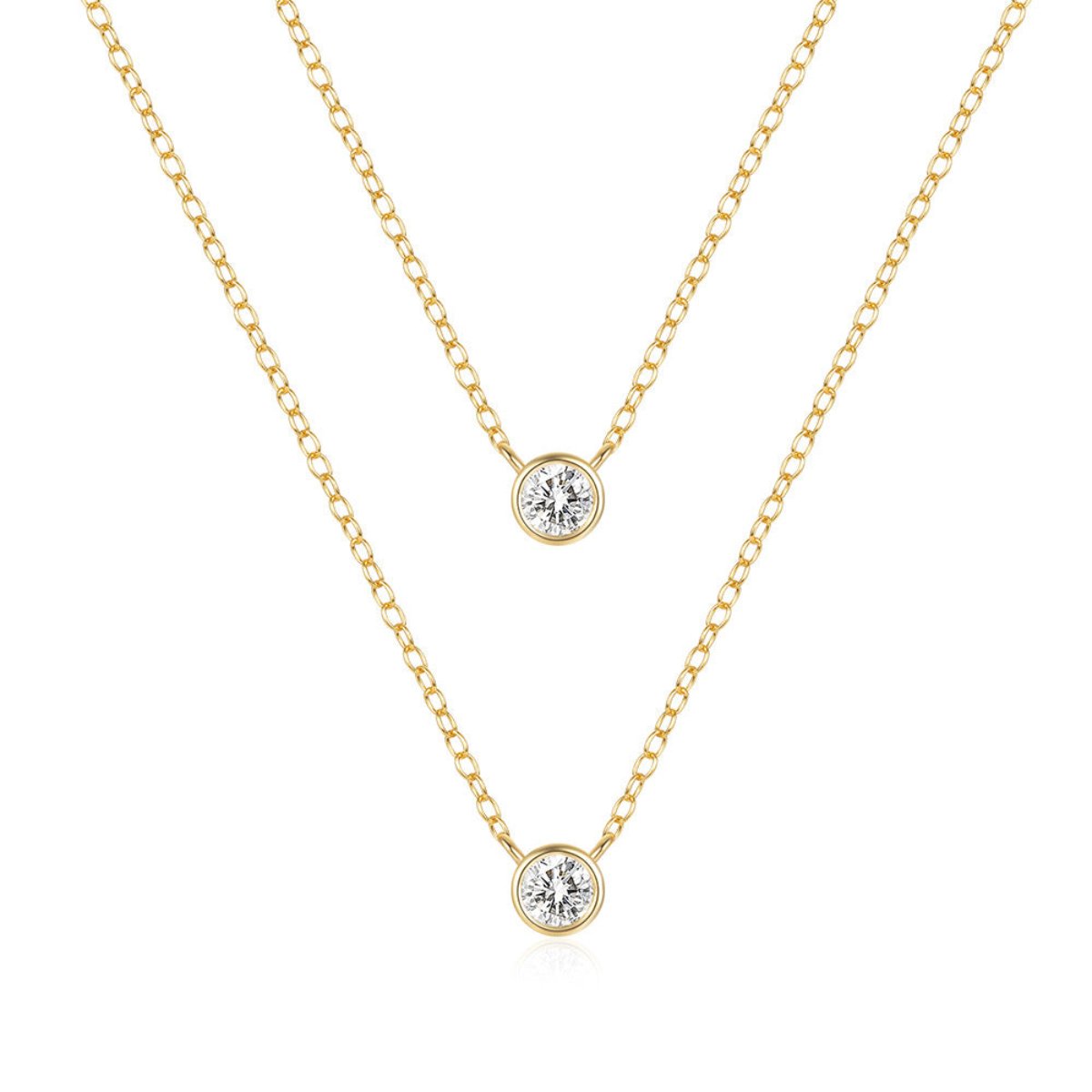 Chic Bezel Layered Necklace